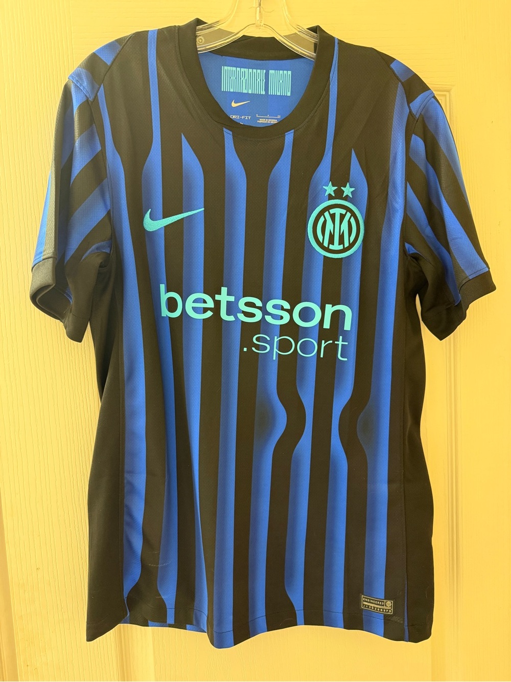 Nike Inter Milan Blue & Black Striped Soccer Jersey